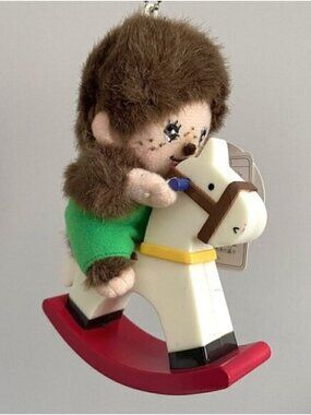 Monchhichi (Sekiguchi) Plush Riding Rocking Horse Window Hang - tags attached!